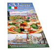 Trójdzielna ulotka będąca menu dla restauracji Venezia